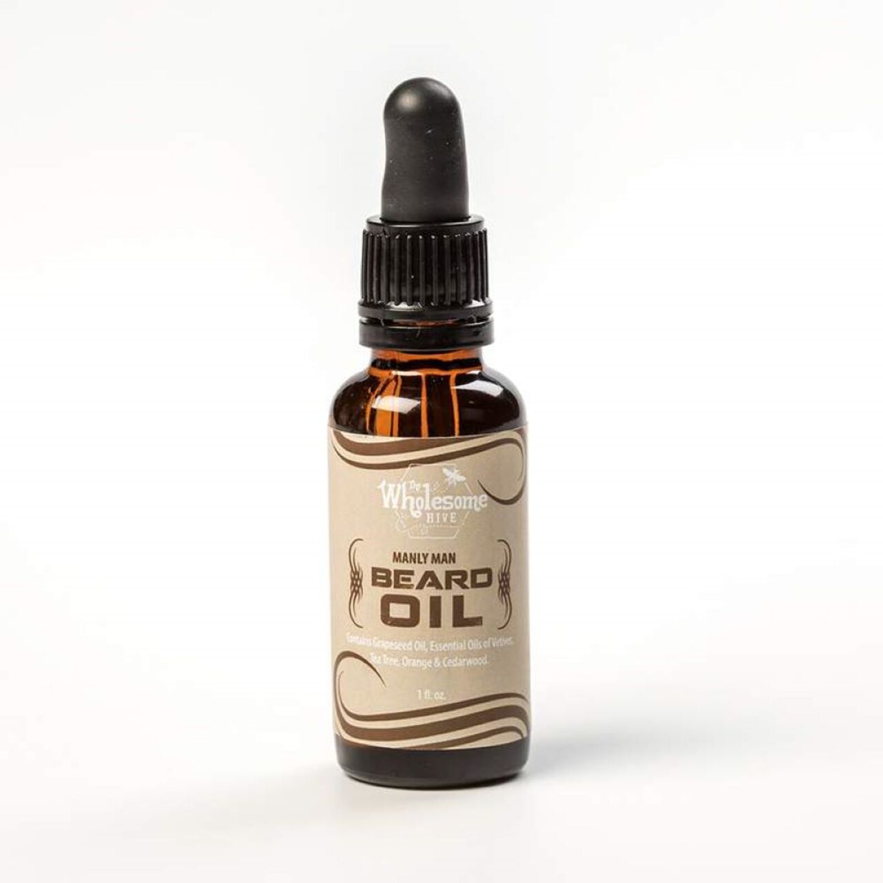 The Wholesome Hive Beard Oil - "Manly Man" All Natural Made in Ohio, 1 ounce